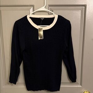Premise Navy Sweater with White Trim